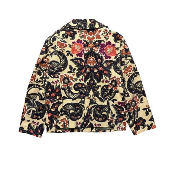 ATL Ann Taylor Loft Studio Jacket Light corduroy texture, Floral Design 12 - Picture 2 of 6